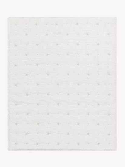 Cotton Star Quilted Cotbed Bedspread, 3 Tog, White