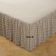 Silnuo Taupe/White Plaid Bed Skirt Washed Cotton Vintage Gingham Checkered Dust Ruffle Queen Size 18" Bedding (1 Bed Skirt Only)