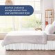 Wrap Around Dust Ruffle Bed Skirt - White - for Queen Size Beds with 12 Inch Drop - Easy Fit Elastic Strap - Adjustable Pleated Bedskirt w/Brushed Fabric - Wrinkle Free - for Women, Men, Kids & Teens