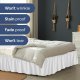 Wrap Around Dust Ruffle Bed Skirt - White - for Queen Size Beds with 12 Inch Drop - Easy Fit Elastic Strap - Adjustable Pleated Bedskirt w/Brushed Fabric - Wrinkle Free - for Women, Men, Kids & Teens