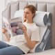 Bed Wedge Pillow for Headboard, Adjustable Wedge Pillow for Sleep Apnea, 23” Wide Triangle Pillow Wedge Set for After Surgery, Acid Reflux Relief, Snoring, Neck&Back Support, White/Grey