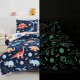 A Nice Night 5pc Glow in The Dark Kids Comforter Set,Dinosaur Galaxy Printed, Space Bedding Set Twin Size for Boys Girls Teen