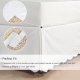 HIG Off White Chic Queen Bed Skirt - Easy Fit Scallop Edge Pleated Bedskirts, 14 Inch Drop Anti-Slip Dust Ruffle, Thick Fabric for Enhanced Privacy, Pre-Washed for Long-Lasting Use