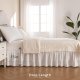 Wrap Around Ruffled Lace Bed Skirt, Elastic Dust Ruffle with Adjustable Belts, Easy to Put On, Bed Frame Cover, Machine Washable (Floral Lace/White, King/Queen-15 Drop)