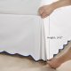 HIG Off White Chic Queen Bed Skirt - Easy Fit Scallop Edge Pleated Bedskirts, 14 Inch Drop Anti-Slip Dust Ruffle, Thick Fabric for Enhanced Privacy, Pre-Washed for Long-Lasting Use