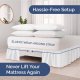 Wrap Around Dust Ruffle Bed Skirt - White - for Queen Size Beds with 12 Inch Drop - Easy Fit Elastic Strap - Adjustable Pleated Bedskirt w/Brushed Fabric - Wrinkle Free - for Women, Men, Kids & Teens
