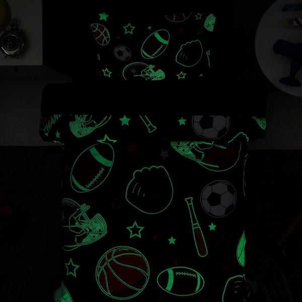 A Nice Night 5pc Glow in The Dark Kids Comforter Set,Dinosaur Galaxy Printed, Space Bedding Set Twin Size for Boys Girls Teen