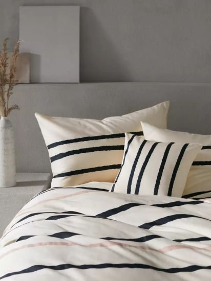 Linear Organic Cotton Duvet Cover Set