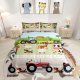 Tractor Bedding Sets for Boys Full Size Toddler Kids Cute Cartoon Farm Animals Comforter Set Girls Children Farmhouse Country Down Comforter for All Season Colorful Room Decor Nature Theme Duvet Set