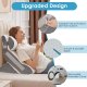 Bed Wedge Pillow for Headboard, Adjustable Wedge Pillow for Sleep Apnea, 23” Wide Triangle Pillow Wedge Set for After Surgery, Acid Reflux Relief, Snoring, Neck&Back Support, White/Grey