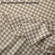 Silnuo Taupe/White Plaid Bed Skirt Washed Cotton Vintage Gingham Checkered Dust Ruffle Queen Size 18" Bedding (1 Bed Skirt Only)