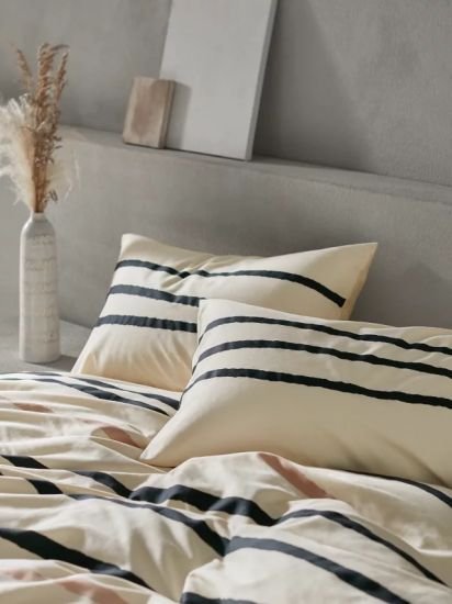 Linear Organic Cotton Duvet Cover Set