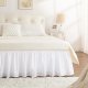  Full Size White Bed Skirt 15 Inch Drop, Wrap Around Elastic Bed Skirts Full Size Dust Ruffle, Bedskirt for Adjustable Bed Base Solid Wrinkle and Fade Resistant Silky Fabric Machine Washable