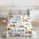 Construction Bedding Set Queen Size Equipment Trucks Comforter Set for Kids Boys Girls Decor Dinosaur Comforter 3D Digital Print Yellow Duvet Set Bedroom Quilt Set