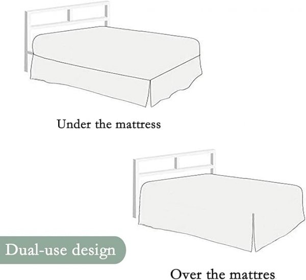Full Size Bed Skirt White Bed Skirt 18 Inch Drop Dust Ruffle Split Corners Bed Sheets Cover Excellent Quality Lace Bedskirt