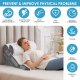 Bed Wedge Pillow for Headboard, Adjustable Wedge Pillow for Sleep Apnea, 23” Wide Triangle Pillow Wedge Set for After Surgery, Acid Reflux Relief, Snoring, Neck&Back Support, White/Grey