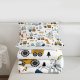 Construction Bedding Set Queen Size Equipment Trucks Comforter Set for Kids Boys Girls Decor Dinosaur Comforter 3D Digital Print Yellow Duvet Set Bedroom Quilt Set